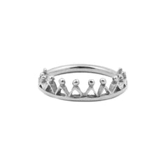 Dainty Stella Crown Ring Silver