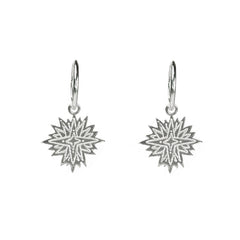 Etched Sacred Star Charm Hoops