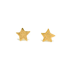 Tiny Etched Star Studs