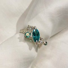 Marquise Tourmaline Cluster ring
