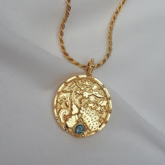 Oceanesque Coin Rope Chain Pendant