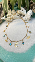 Summer blues charm necklace
