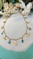 Summer blues charm necklace