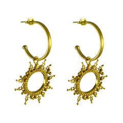 Helios Charm Hoops Gold