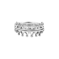 Dainty Stella Crown Ring Silver
