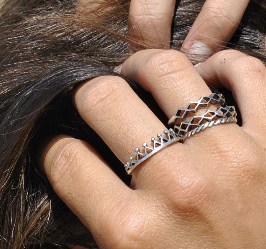 Dainty Stella Crown Ring Gold Annabelle Lucilla Jewellery