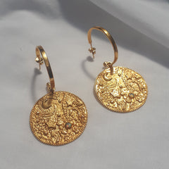 Night's Sky Medallion Hoops