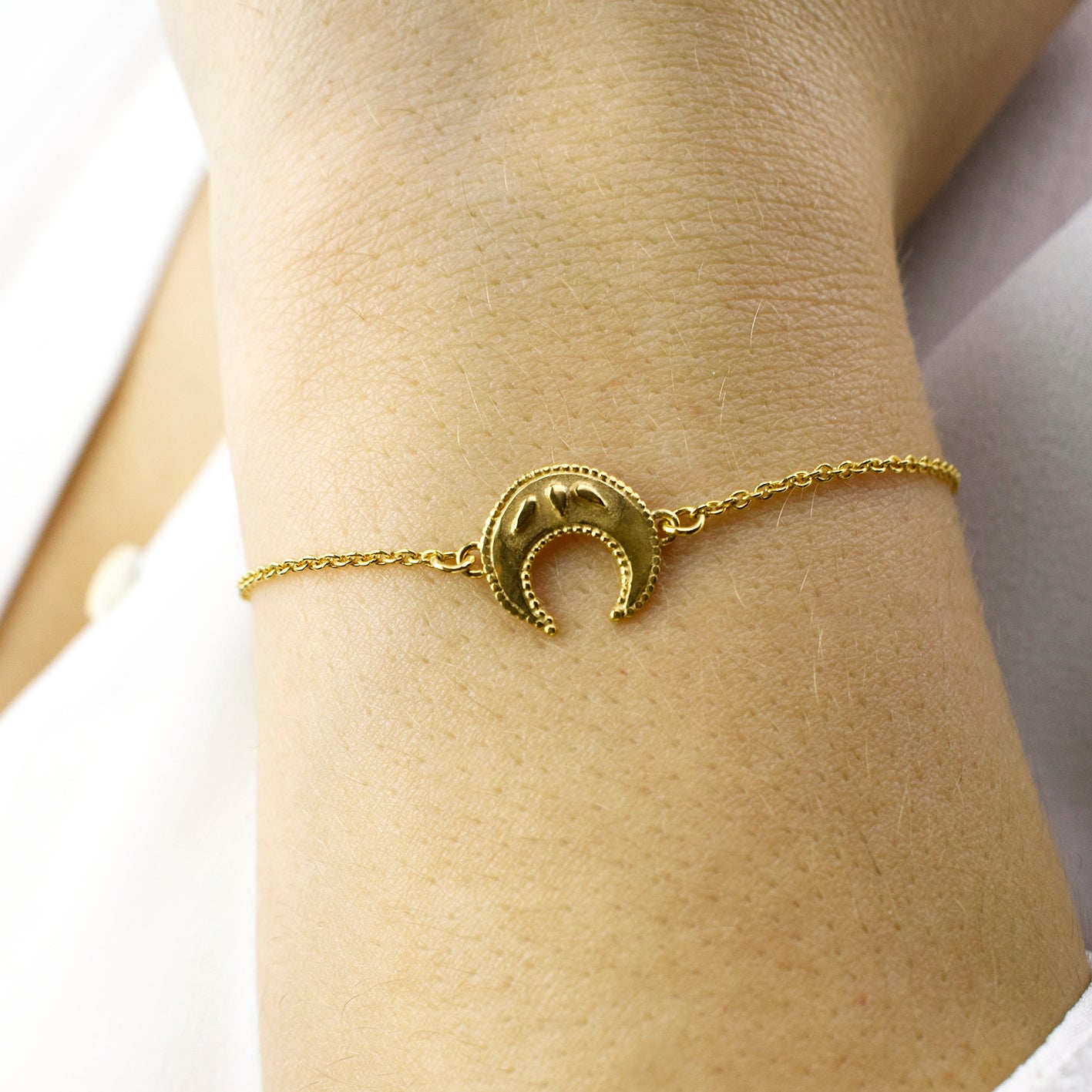 Lucky Crescent Moon Bracelet – Annabelle Lucilla Jewellery
