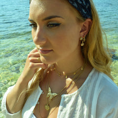 Moonbeam Charm Hoops