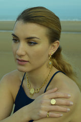 Moonstone Comet Shower Tassel Hoops