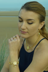 Moonstone Comet Shower Tassel Hoops
