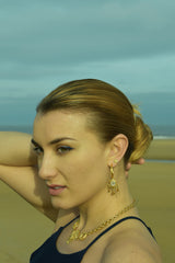 Moonstone Comet Shower Tassel Hoops