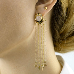 Tiny Crescent Moon Studs