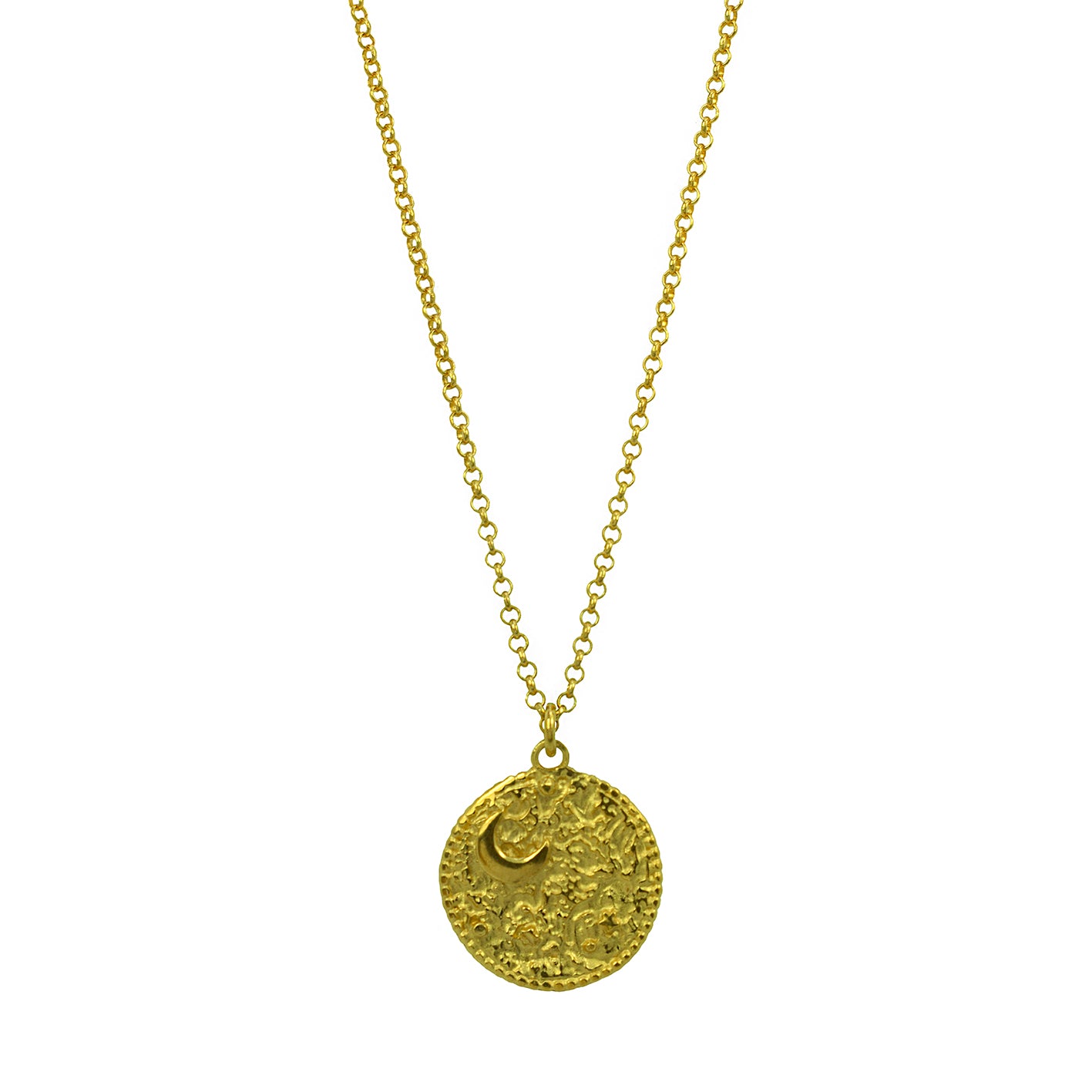 Small gold coin top pendant