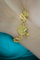 Oceanesque Coin Etched Link Bracelet