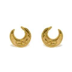Lucky Crescent Moon Studs