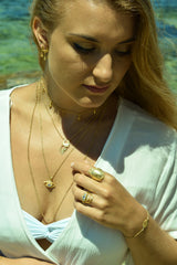Moonstone Eye Charm Necklace