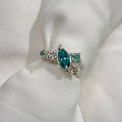 Marquise Tourmaline Cluster ring