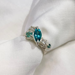 Marquise Tourmaline Cluster ring
