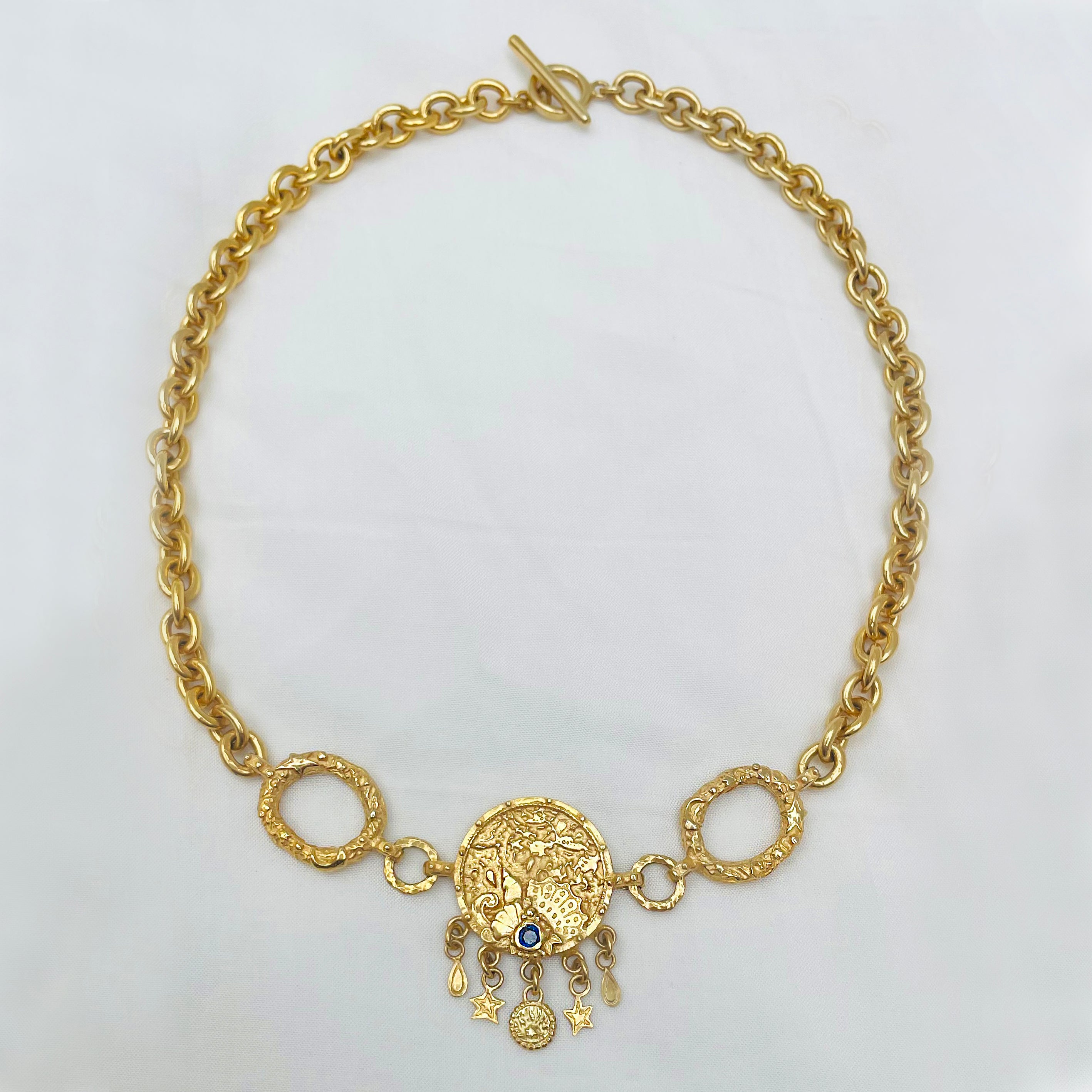 Etched coin necklace set deals