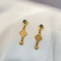 Trinity lozenge dangle drop earrings